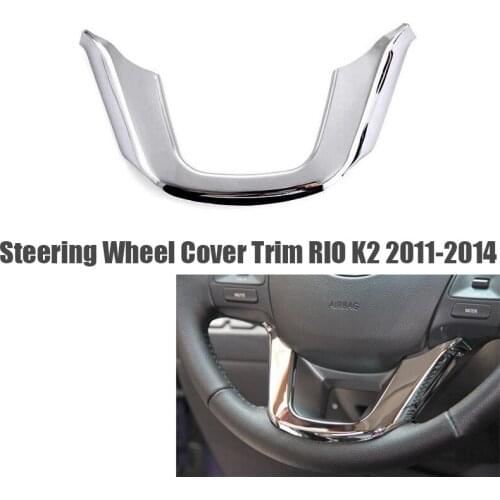 ABS Chrome Multi-Function Steering Wheel Sequins Cover Trim Sedan Hatchback for Kia RIO K2 2011-2014 Car Accessories