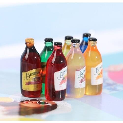 1 Set Simulation Carbonated Water Model Drink Simulation Water Bottle Model Toy for Doll House Decoration 7 Bottles