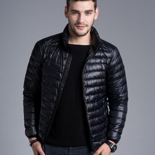 Men Casual Warm Jackets solid thin breathable Winter Jacket Mens Outdoors Coat Lightweight Parka Plus size XXXL hombre jaqueta