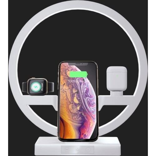 Wireless Charging Desk Lamp Multifunctional Wireless Charger Bracket Touch Dimming Wireless Fast Charging Bedside Night Light