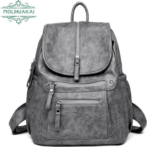 New Designer Women Backpack Casual Back Pack for Women High Quality Leather Backpacks Female School Bags for Teenage Girls Sac