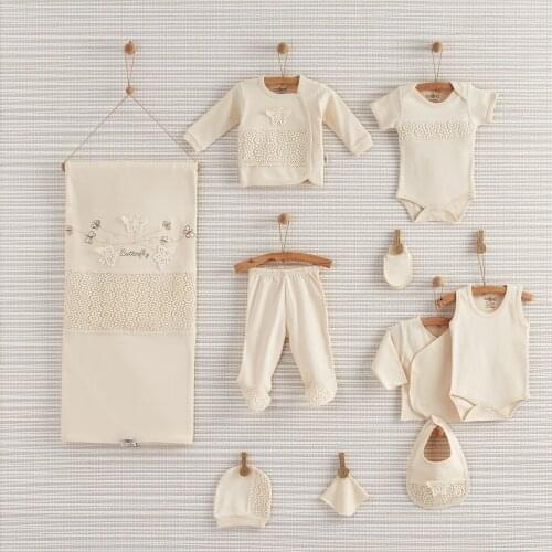 Newborn Baby Girls Clothing Natural Organic Cotton Basic Essentials Clothes 10 Piece Layette Wellcome Home Gift Set 0 3 Months