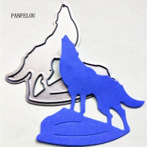 PANFELOU shadow solitary Wolf metal craft paper die cutting dies Scrapbooking/DIY Easter wedding Embossing mould cards