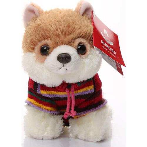 Aurora 25 cm Puppy Stuffed Teddy Dog Shunsuke Plush Toy Cute Pomeranian Simulation Pets Fluffy Dolls Gifts Comfortable and Soft