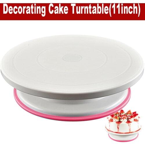 11 Inch Cake Turntable Rotating Anti-skid Round Cake Stand Cake Decorating Tools Cake Rotary Table Kitchen DIY Pan Baking Tools