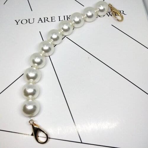Sweet Imitate Pearl Beaded Short Bag Straps 25cm Short Shoulder Belt Purse Handle Diy Chain Bag Accessories Women Handbag Chain