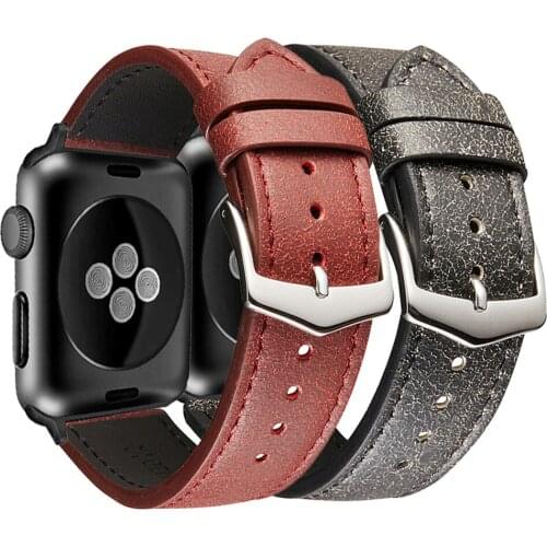 Leather Strap for Apple Watch Series 5 40mm Strap Band 44mm 42mm 38mm Bracelet Iwatch Leather 6 4 3 SE Watch Band Accessories