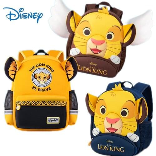 Disney Genuine The Lion King Children School Bags Cute Simba Primary School Student Backpack Kids Bags for Boys Girls Gifts