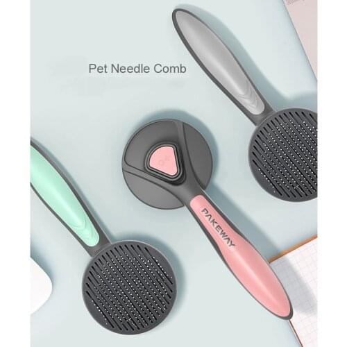 Self Cleaning Slicker Brush Pet Hair Comb Grooming Cats Knotted And Dropped Hairs Use Stainless steel needle Pet Dog Products