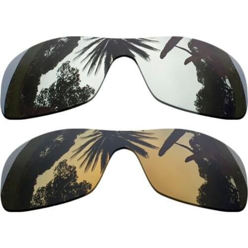 Silver Mirrored+Bronze Gold Mirrored Coating) 2-Pieces Polarized Replacement Lenses for Antix Frame 100% UVA & UVB Protection