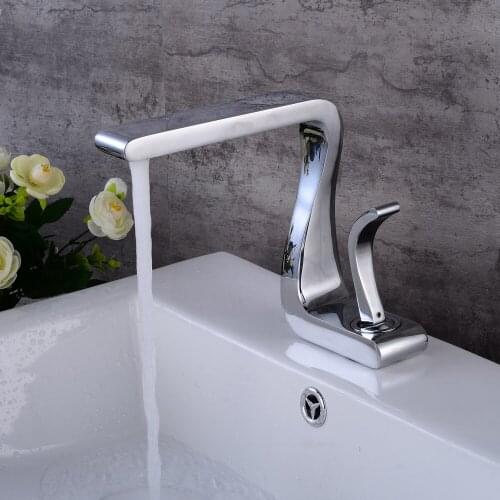 Free shipping Unique Shape Wash Basin waterfall Faucet Single Handle /hole Bathroom lavatory mixer Tap NEW