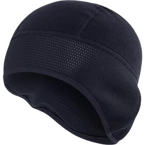 Sports Outdoor Running Cap Winter Windproof Hood Warm Composite Fleece Semi-circular Black Thickened Breathable Hat