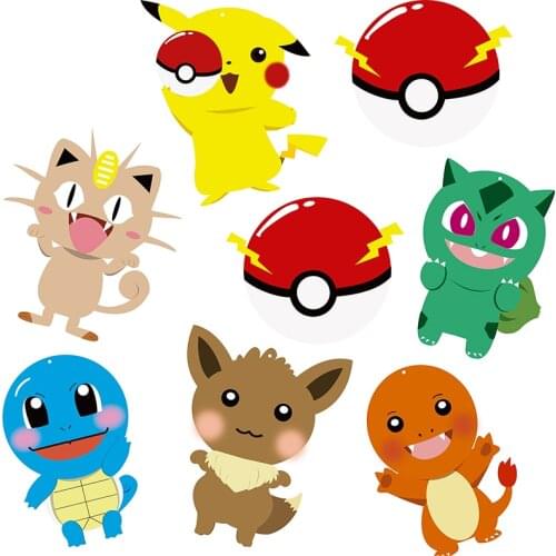 48pcs Cartoon Themed DIY Cut-outs Party Decor Double Sided Centerpiece Sticks Table Topper for Kids Party Banner Cake Toppers