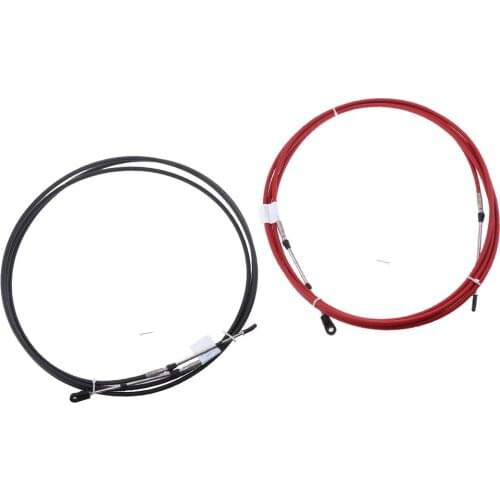 Universal Throttle Cable for Marine Boats Motor Control Lever 8 FT Black+Red