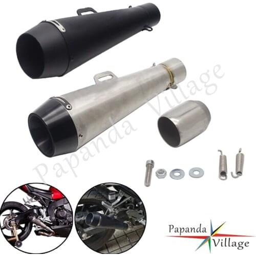 Chrome Steel Motorcycle ATV Exhaust Muffler Pipe 38-51mm For Honda Harley Chopper Street Bike Custom Slip on Silencer Pipes