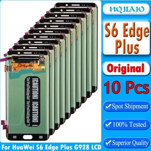 10pcs Original For Samsung Galaxy S6 edge Plus LCD Display Touch Screen Digitizer Assembly For S6 edge+ G928 LCD Repair Parts