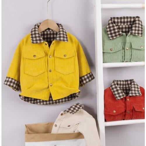 2020 Winter New Childrens Lapel Coat Kids Fake Two-piece Childrens Jacket Wholesale Single-breasted Boys and Girls Warm Jacket