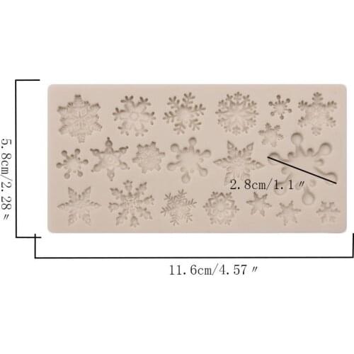 1PCS Snowflake Shape Cake Mold Silicone Snow Fondant Mold Sugar Craft Cake Tool Christmas Winter Decor Baking Tools Accessories