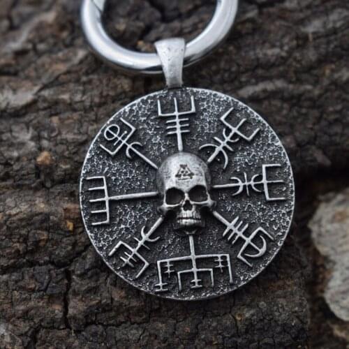 12pcs Skull Skeleton Compass Keychain Ancient Coins Pirates Skull Keychain
