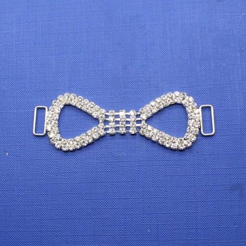 2Pcs/Set 90MM Rhinestones Chain Bikini Buckles Fashion Crystal Silver For Swimming Wedding Accessories Bikini Decoration