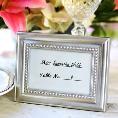 20pcs/lot Best selling Wedding Gifts and Party favors Silver Beaded Metal Photo Frame Place card holder Free Shipping