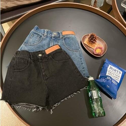 2021 new style girls denim shorts spring cotton fashion kids shorts 3-8 years YX367