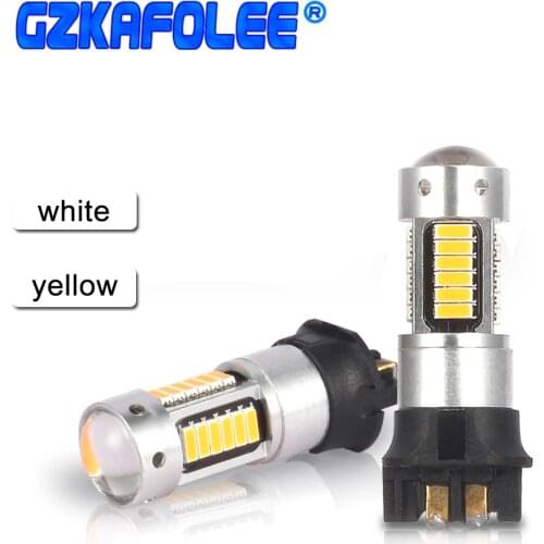 2x No OBC Error Canbus White LED PW24W PWY24W Bulbs For Audi BMW VW Turn Signal DRL Light 6000k 3000k yellow 12V 600LM