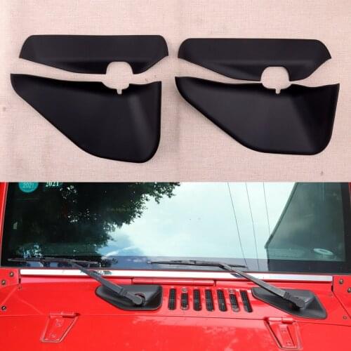 4pcs Front Windshield Wiper Water Spray Base Cover Fit For Jeep Wrangler JK 2007-2009 2010 2011 2012 2013 2014 2015 2016 2017