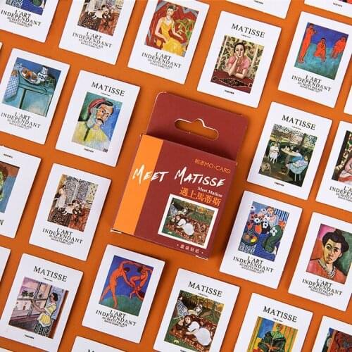 46pcs\pack Retro Painting Meet Matisse Adhesive Paper Stickers Stationery Scrapbooking Diary Diy Decoration Album Stick Label