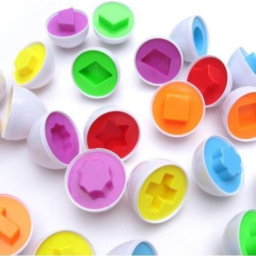 6pc Puzzle Eggs Mixed Shape Wise Pretend Puzzle Smart Eggs Baby Kid Learning Toy Puzzle Accessories Kids Early Educational Toys