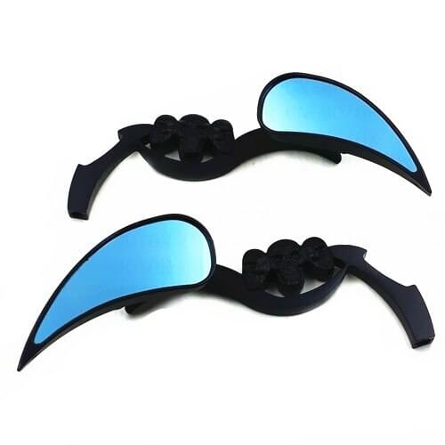 Skull Mini Aluminum Side Mirrors For Honda Yamaha Kawasaki Suzuki Sports Bike Motorcycle Cruiser Chopper