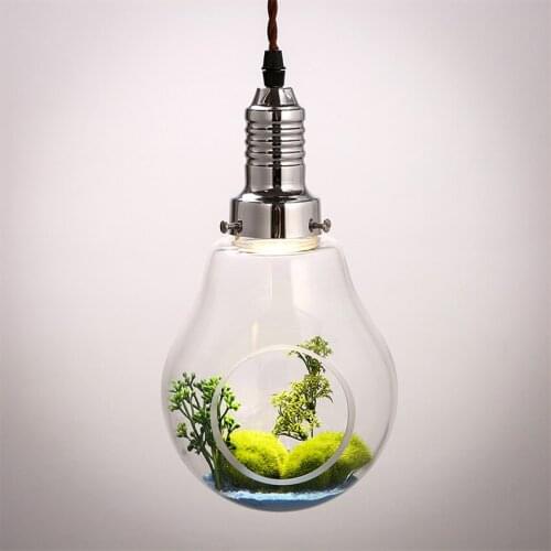 American Countryside Creative Glass bulb Led Pendant Lamp,Fashion Vase plants Led Pendant Light for Home lighting Hanglamp Deco