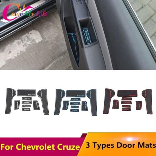 Car Anti-slip Non-slip Rubber Water Cup Sticker Gate Slot Pad Door Groove Mat for Chevrolet Cruze 2009 - 2015 Accessories