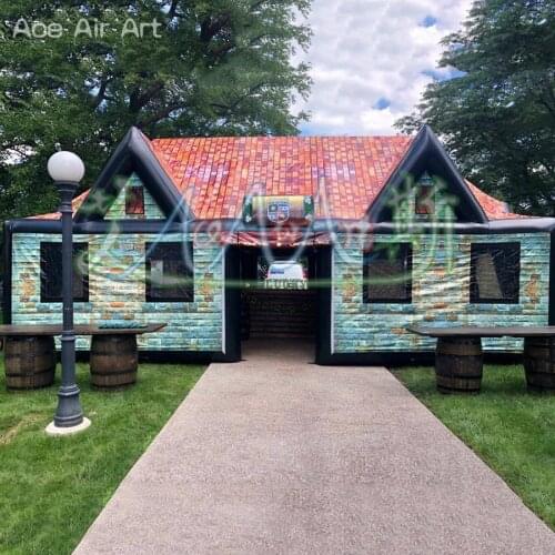 Free Shipping Giant 10mWx6mH Inflatable Irish Pub Tent Airblown Bar Tent Wine House Beer Pub For Party/Exhibition Decoration