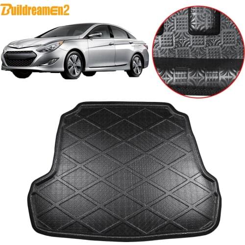 Buildreamen2 For Hyundai Sonata (YF) Sedan Car Trunk Mat Tray Boot Liner Tail Floor Cargo Carpet Mud 2010 2011 2012 2013 2014