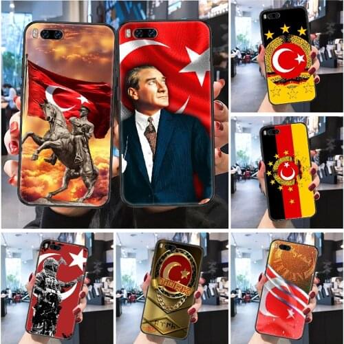 Turkey Mustafa Kemal Ataturk Flag Phone case For Xiaomi Mi Max Note 3 A2 A3 8 9 9T 10 Lite Pro Ultra Frosted black pretty shell