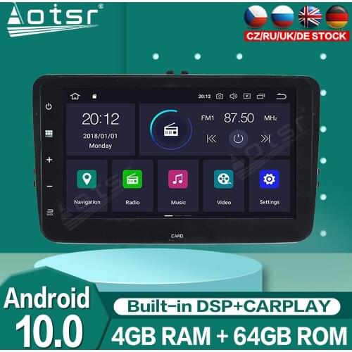 For Volkswagen HC 4+64G PX6 DSP Carplay Android 10.0 Audio Radio Car Multimedia Auto Stereo Player GPS Navigation Tape Recorder