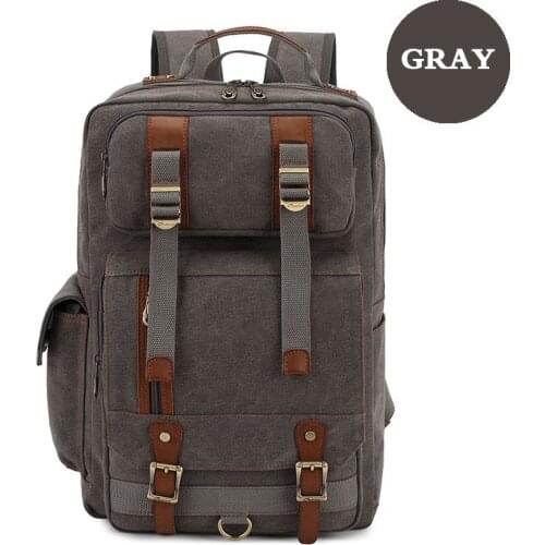 KAUKKO Fashion Vintage Canvas Knapsack Shoulder Messenger Tote Bags School Bag Travel Fashion Drawstring Mountaineering Backpack