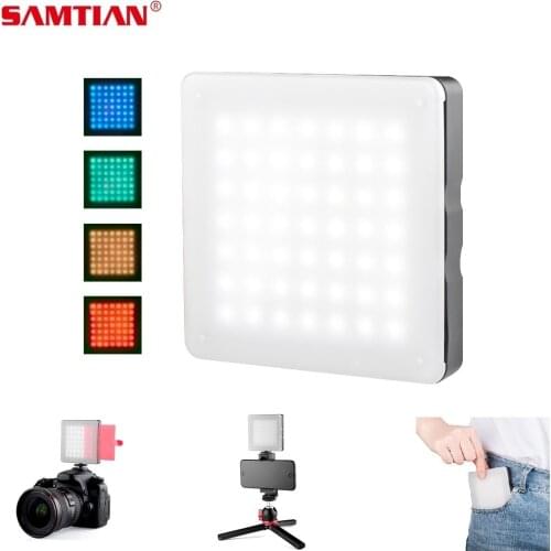 SAMTIAN Video Light Dimmable Camera Light 6500K Film Panel Light With 4 Color Temperature For Photography Photo Fill Lighting