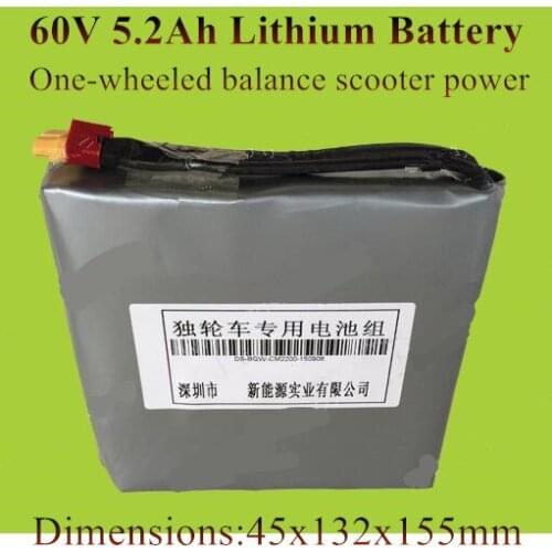 60v 5200mah 5.2Ah lithium battery not 60v 4.4Ah High capacity 6Ah bms 16s2p for electric unicycle one wheel balance Scooter