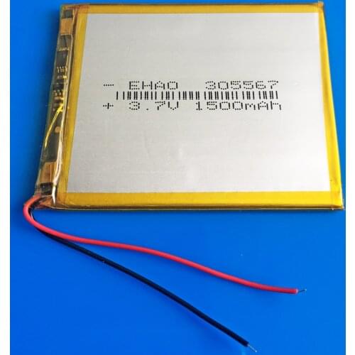 3.7V 1500mAh lipo polymer lithium lion Rechargeable battery for Tablet PC PSP GPS DVD Recorder headset e-book camera 3*55*67mm