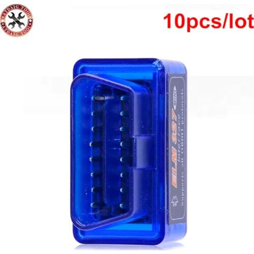 Best Mini Elm327 Bluetooth OBD2 / OBDII Diagnostic Interface Scanner ELM327 V2.1 Car Code Reader For OBDII Protocols 10pcs/lot