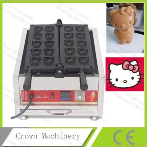 10pcs Commercial Cat shape Waffle making machine;Stainless Steel Non Stick Waffle Iron Baker