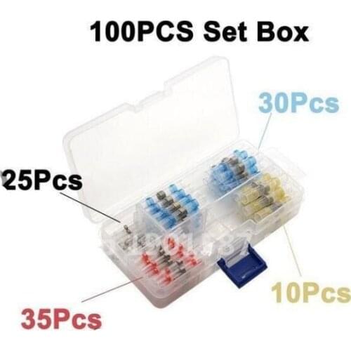 100PC kit solder heat shrinkable terminal, solder shrink tube, solder ring heat shrink tube,solder heat /wire connectors