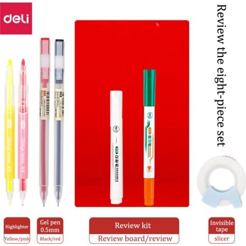 Deli Review Set, Focus Point, Highlighter Pen, Block Board, Auxiliary Endorsement Memory, Student Must-have Learning Tool