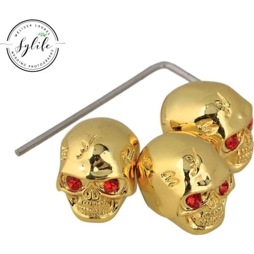 Gold Skull Volume Tone Control Knob Set fit Most Guitars Pack of 3