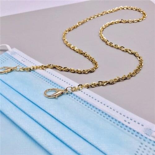 New Punk Gold Metal Chain Mask Chain for Women Men Cool Neck Chain Necklaces Strap Holder for Women Kids Best Party Jewelry