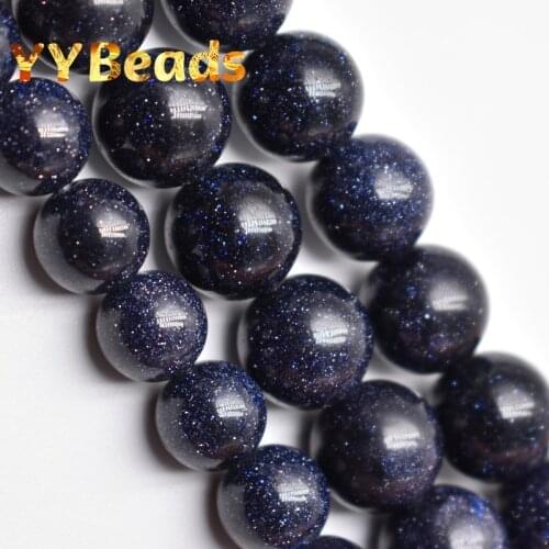 Top Quality Natural Blue Sandstone Smooth Loose Beads 4 6 8 10 12 14mm For Jewelry Making DIY Charms Bracelets 15" Wholesale
