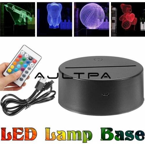 AAA Battery Or USB Cable Lamp Base for 3D Night Light LED Remote Control Touch Switch 7 Color Novelty Lighting Table lamp