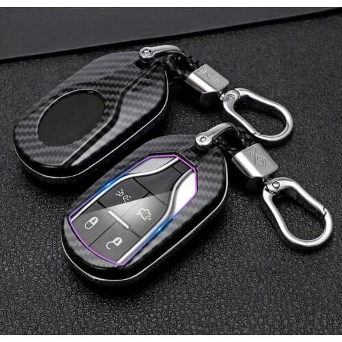 Fit For Maserati Ghibli Levante Quattroporte Carbon Fiber Carbon Fiber Car Key Fob Cover Case Shell